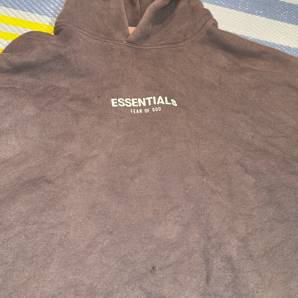 Essentials Fear Of God Iron Black Relaxed Hoodie Men Size X-Large - Picture 3 of 5